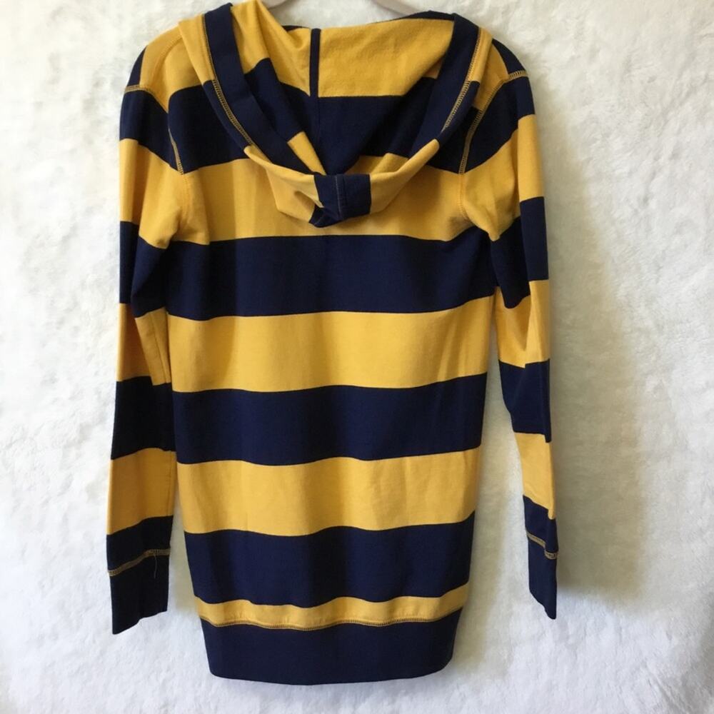 Ralph Lauren Girl Yellow Striped Long Hoodie Shirt - Picture 6 of 10